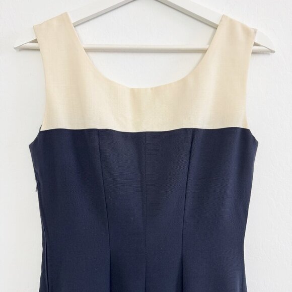 Vintage Marina Babini Wool Holiday Party Dress Cocktail Old Money in Navy Blue - Picture 9 of 10